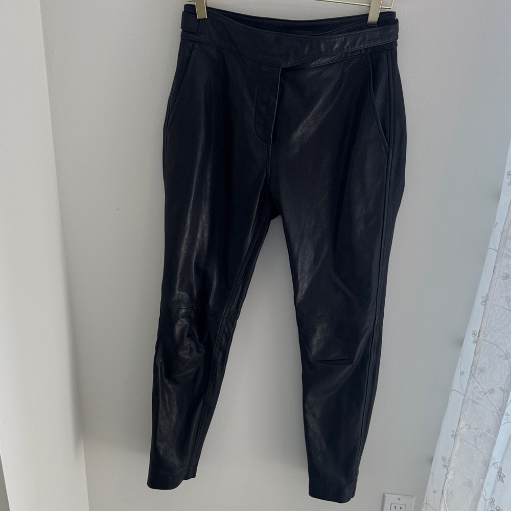 Rag & Bone Mila Tapered Black Leather Pants - Picture 3 of 7